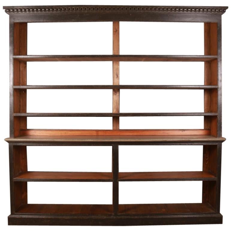 19th Century Style Painted Open Bookcase