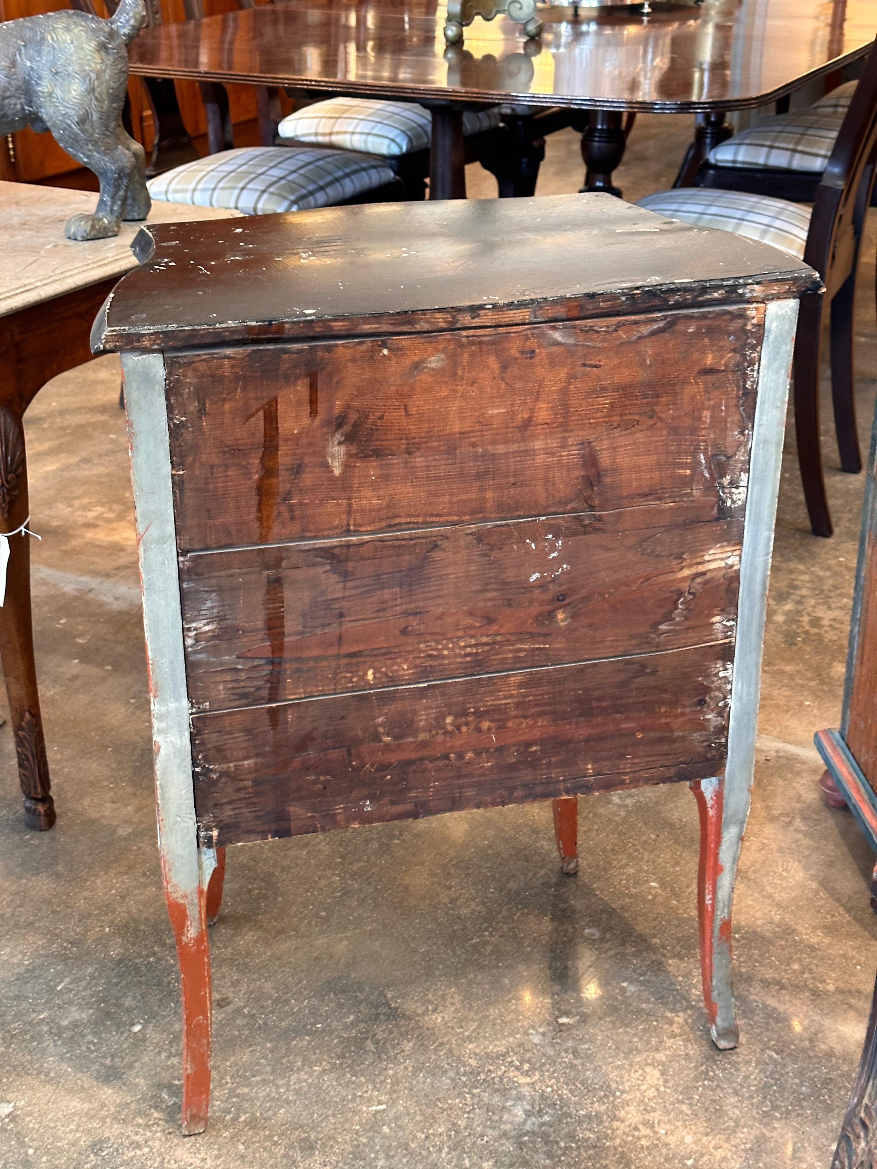 19th Century Painted Petite Bombe Commode For Sale 2
