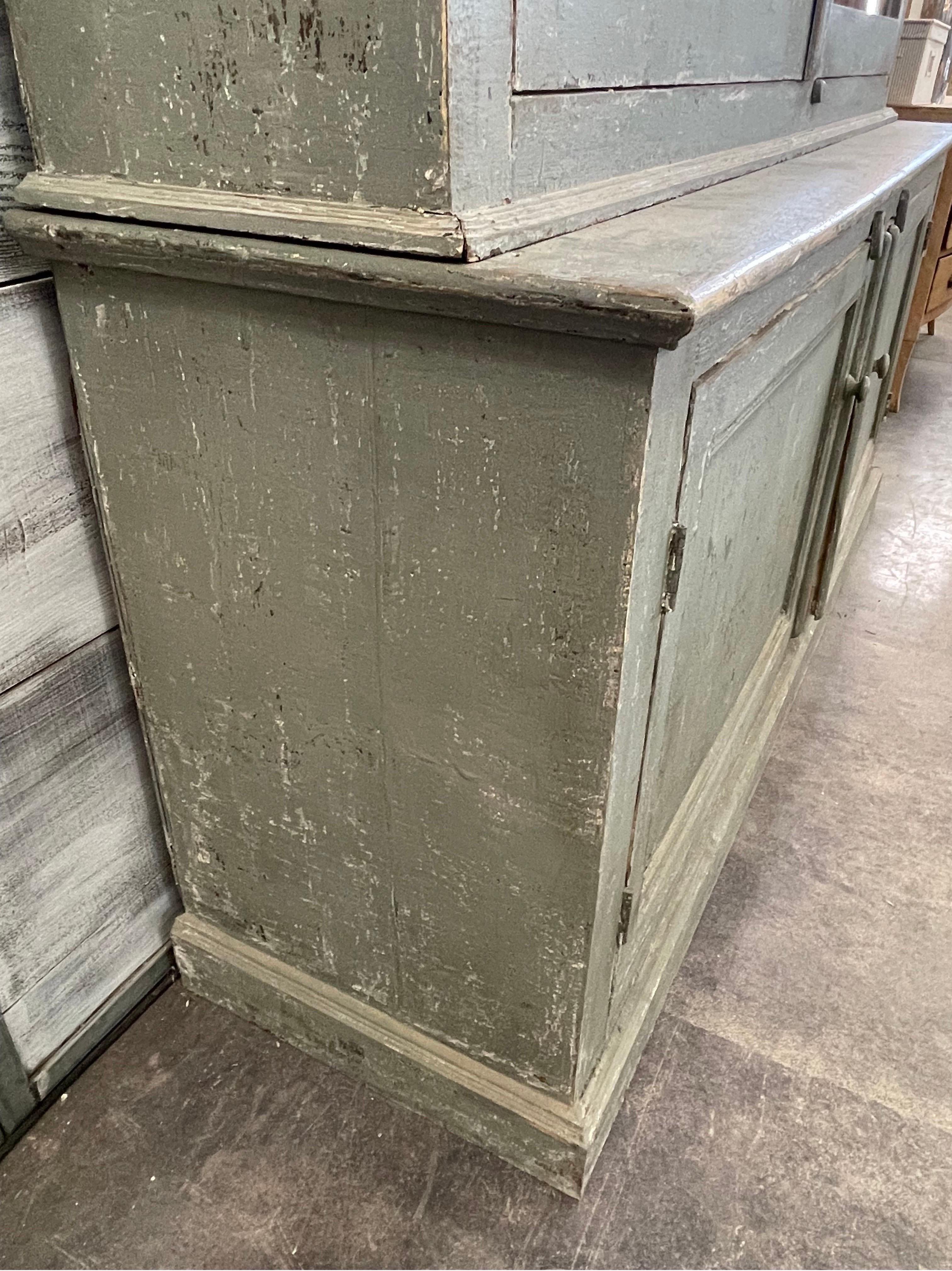 19th Century Painted Pharmacy Cabinet from Portugal In Good Condition In Houston, TX