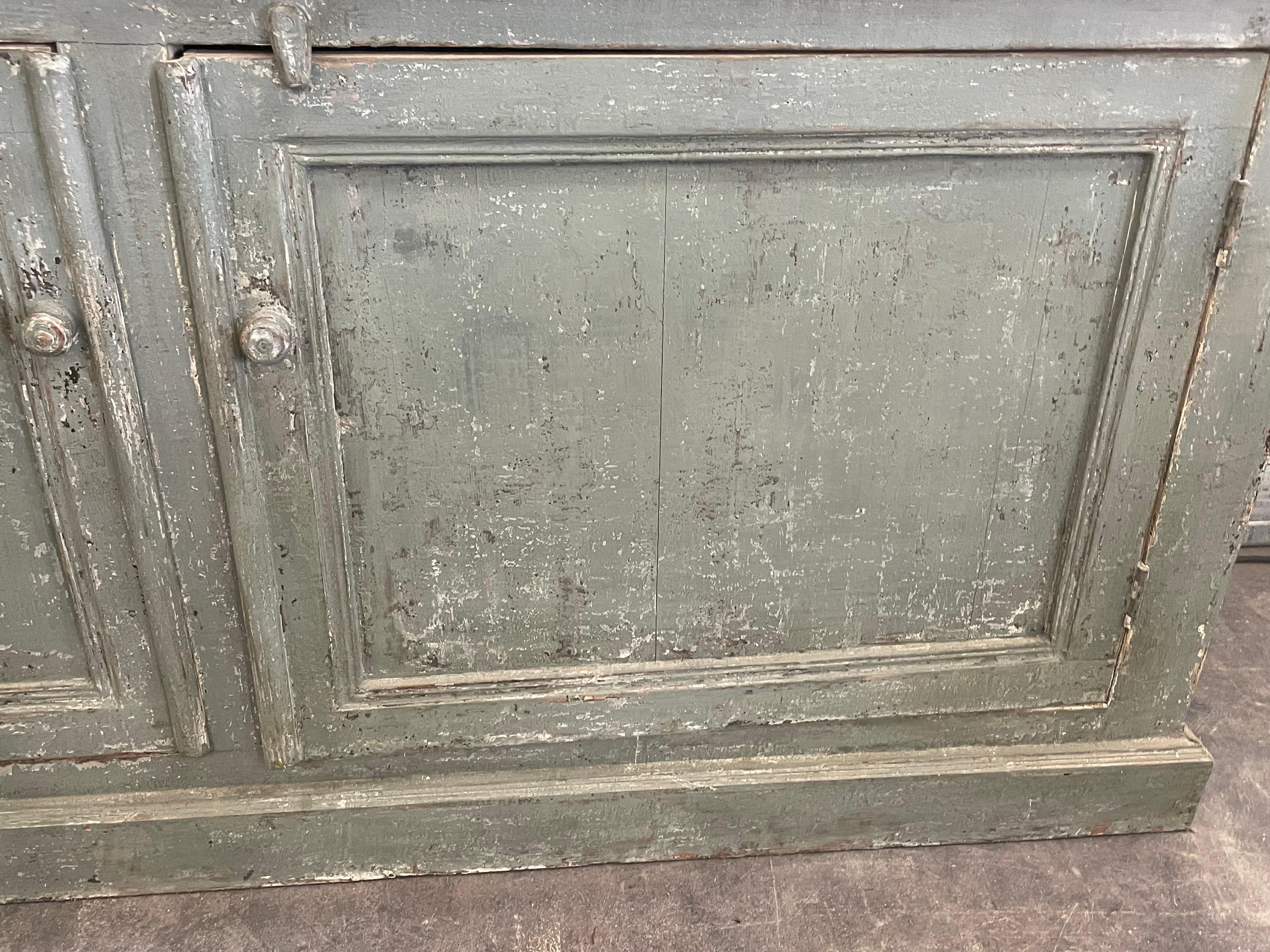 Wood 19th Century Painted Pharmacy Cabinet from Portugal