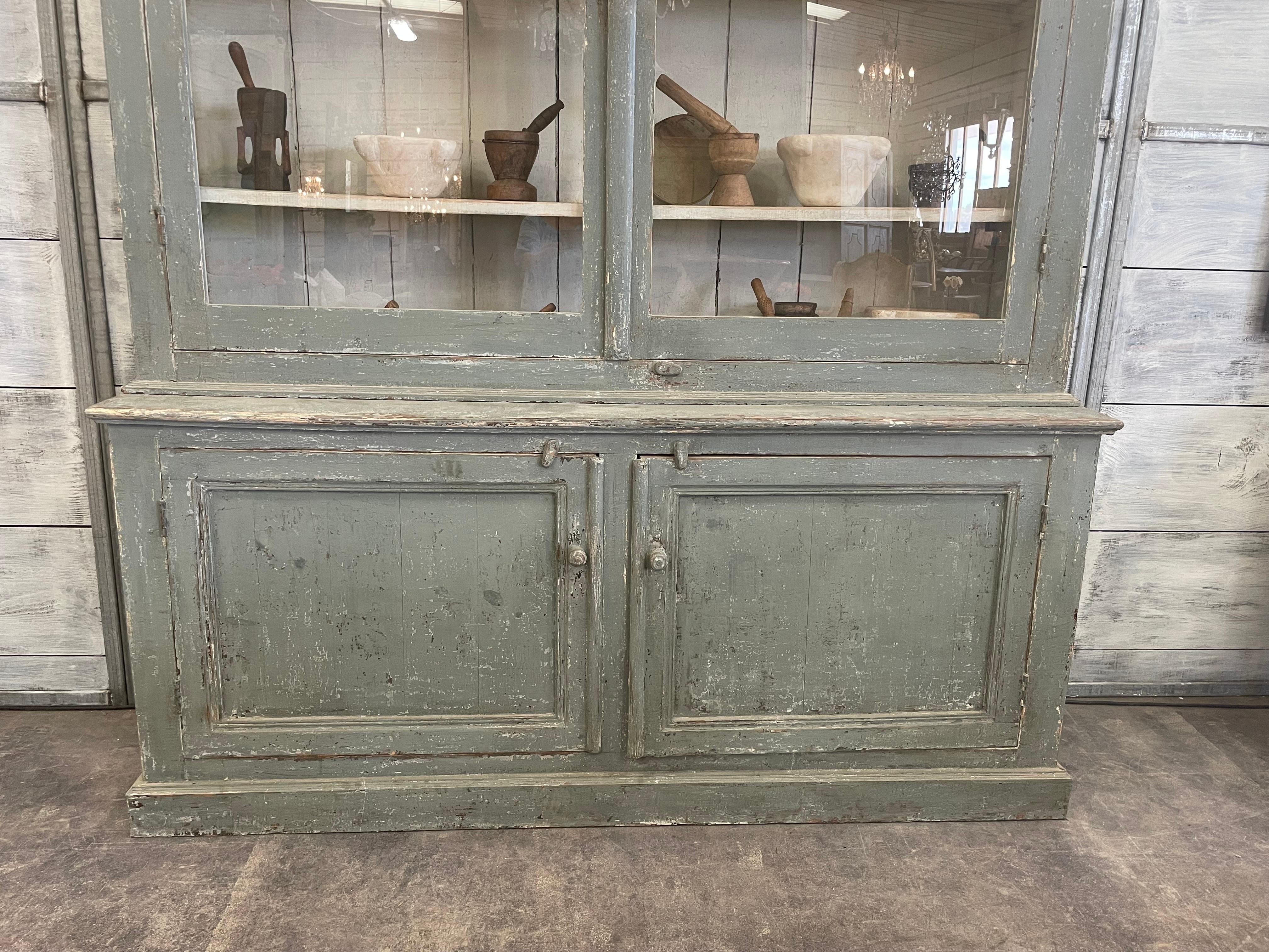 19th Century Painted Pharmacy Cabinet from Portugal 4