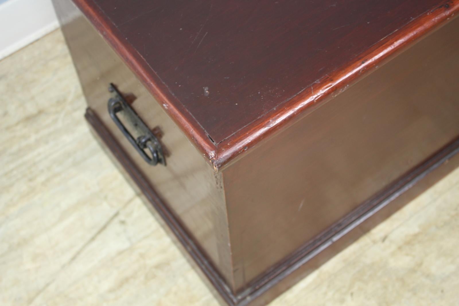 19th Century Painted Pine Blanket Box For Sale 1