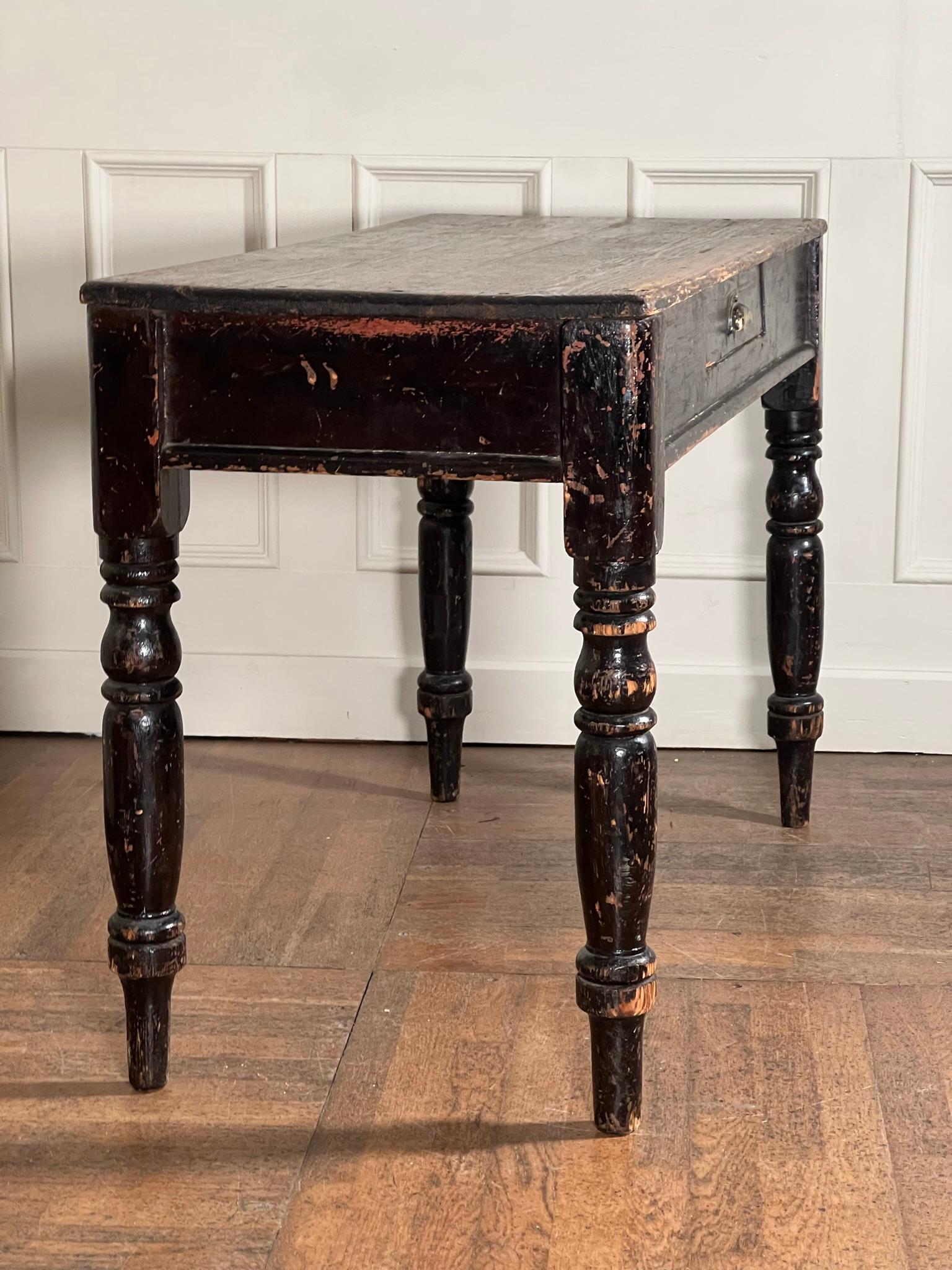 19th Century Painted Pine Console Table 7