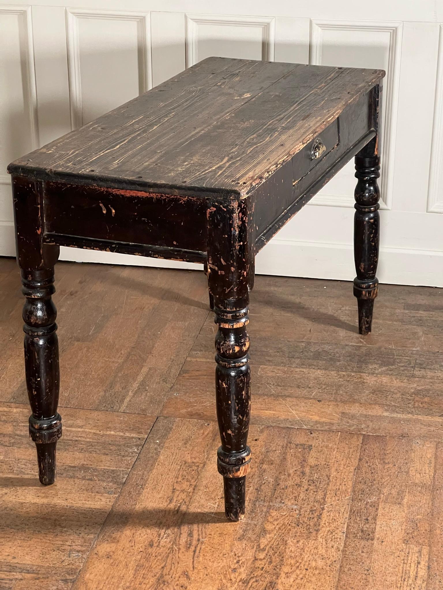 19th Century Painted Pine Console Table 8
