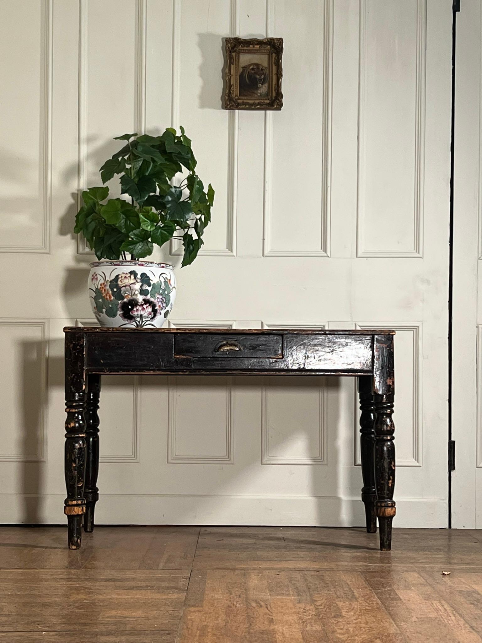English 19th Century Painted Pine Console Table