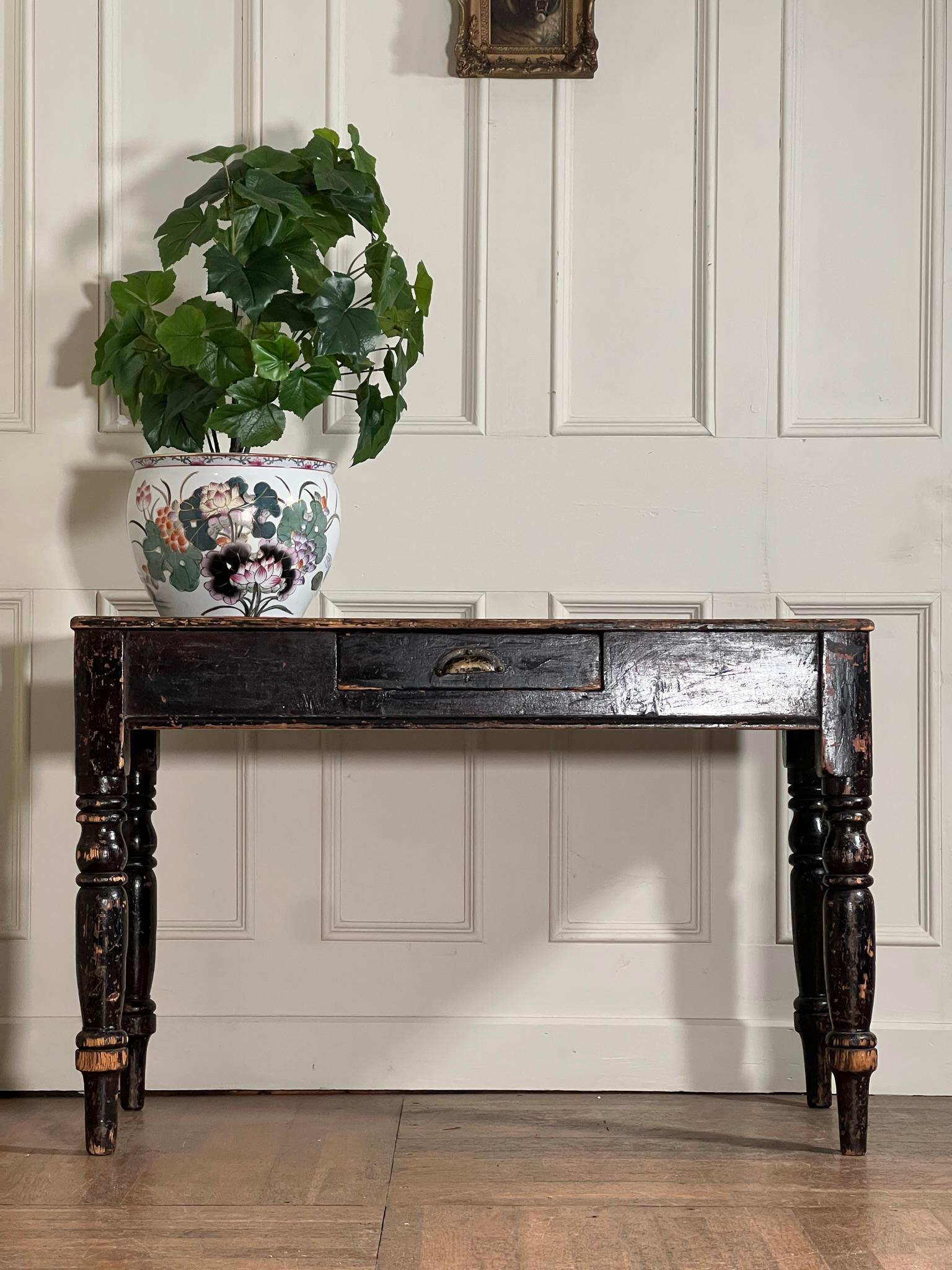 19th Century Painted Pine Console Table 1