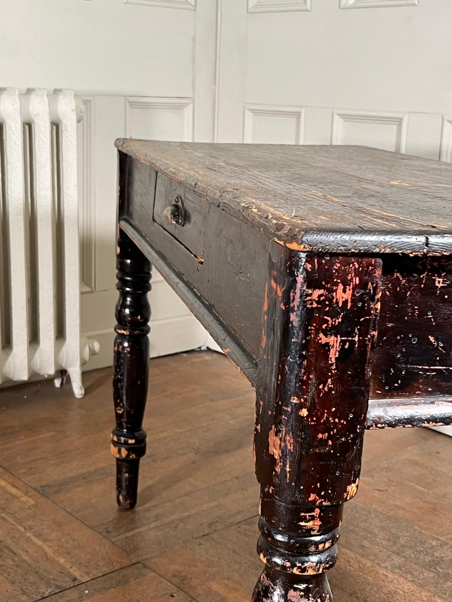 19th Century Painted Pine Console Table 2