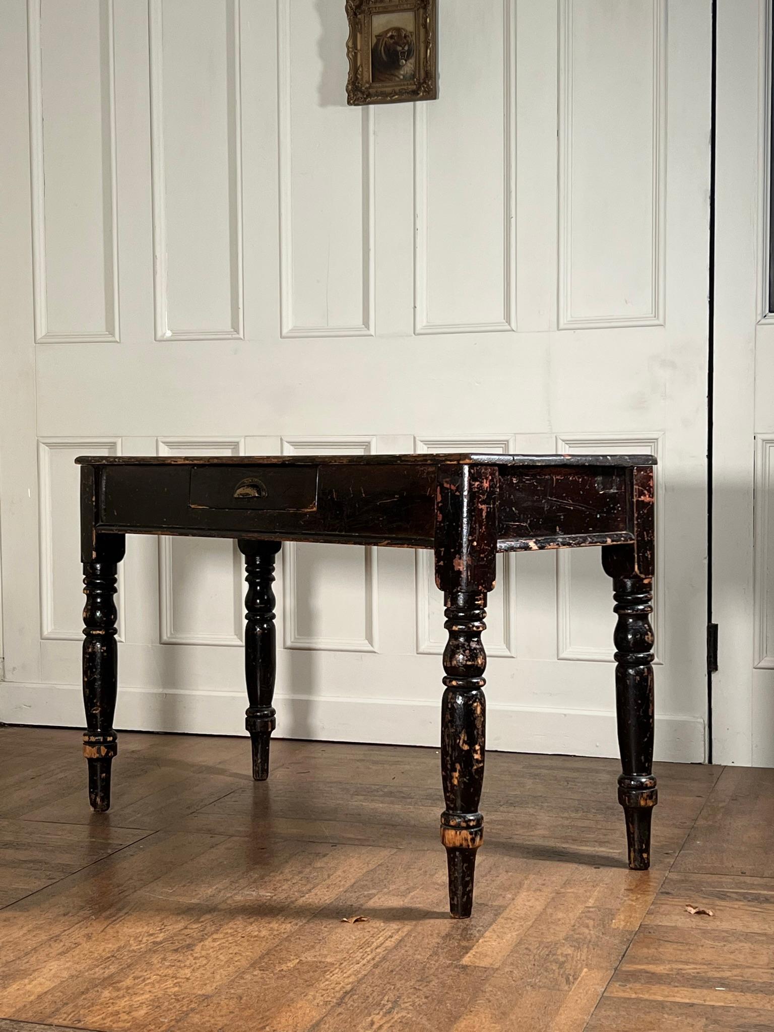 19th Century Painted Pine Console Table 3
