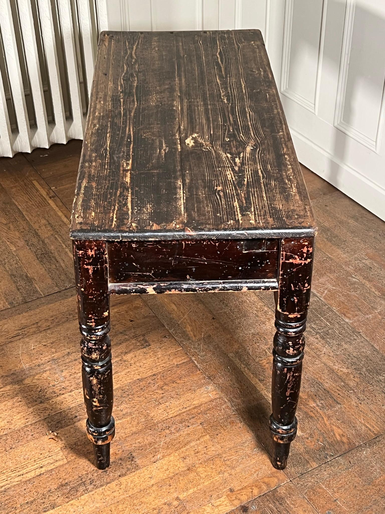 19th Century Painted Pine Console Table 4