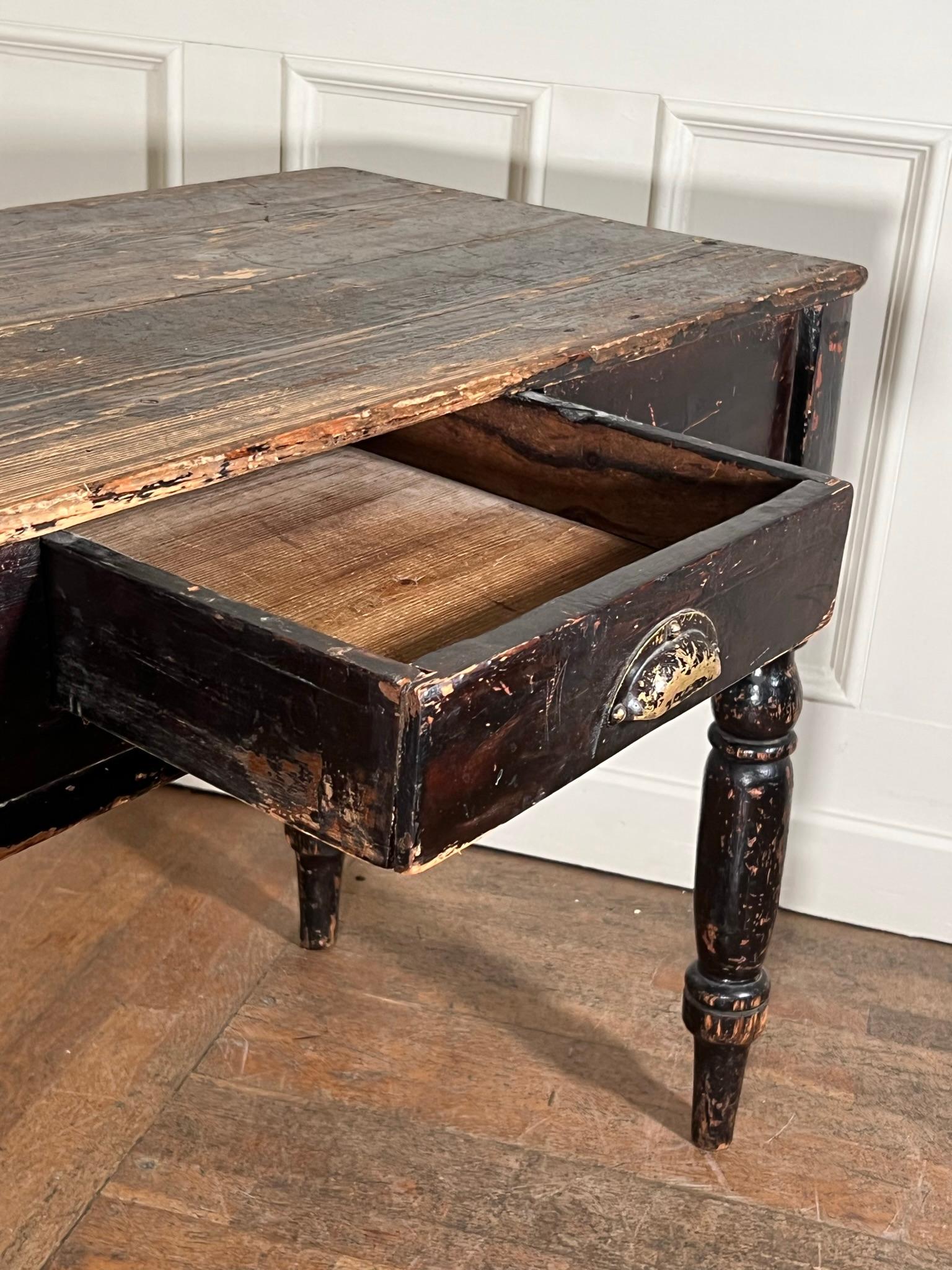 19th Century Painted Pine Console Table 5