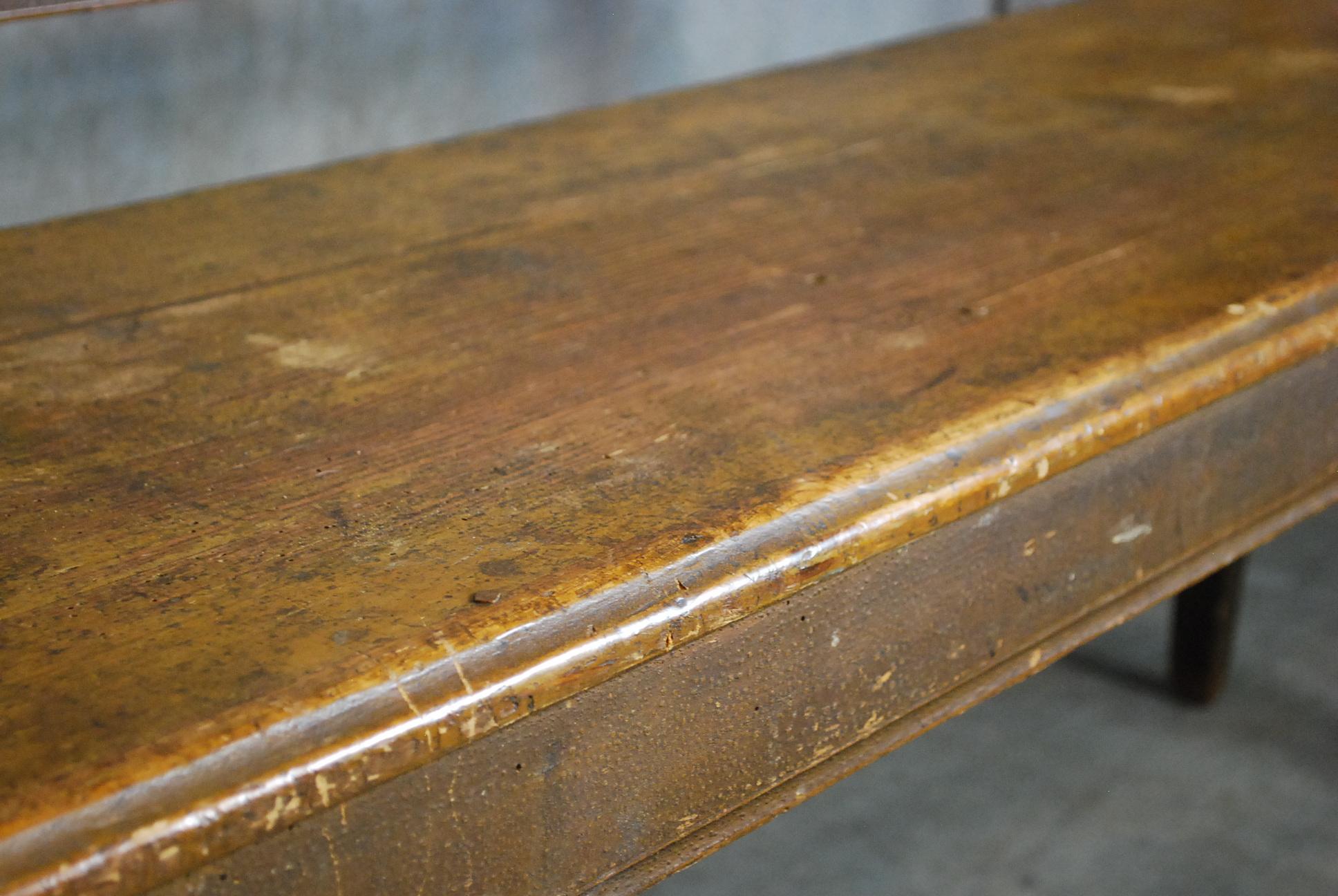 Late 19th Century 19th Century Painted Pine French Hall Bench Settee