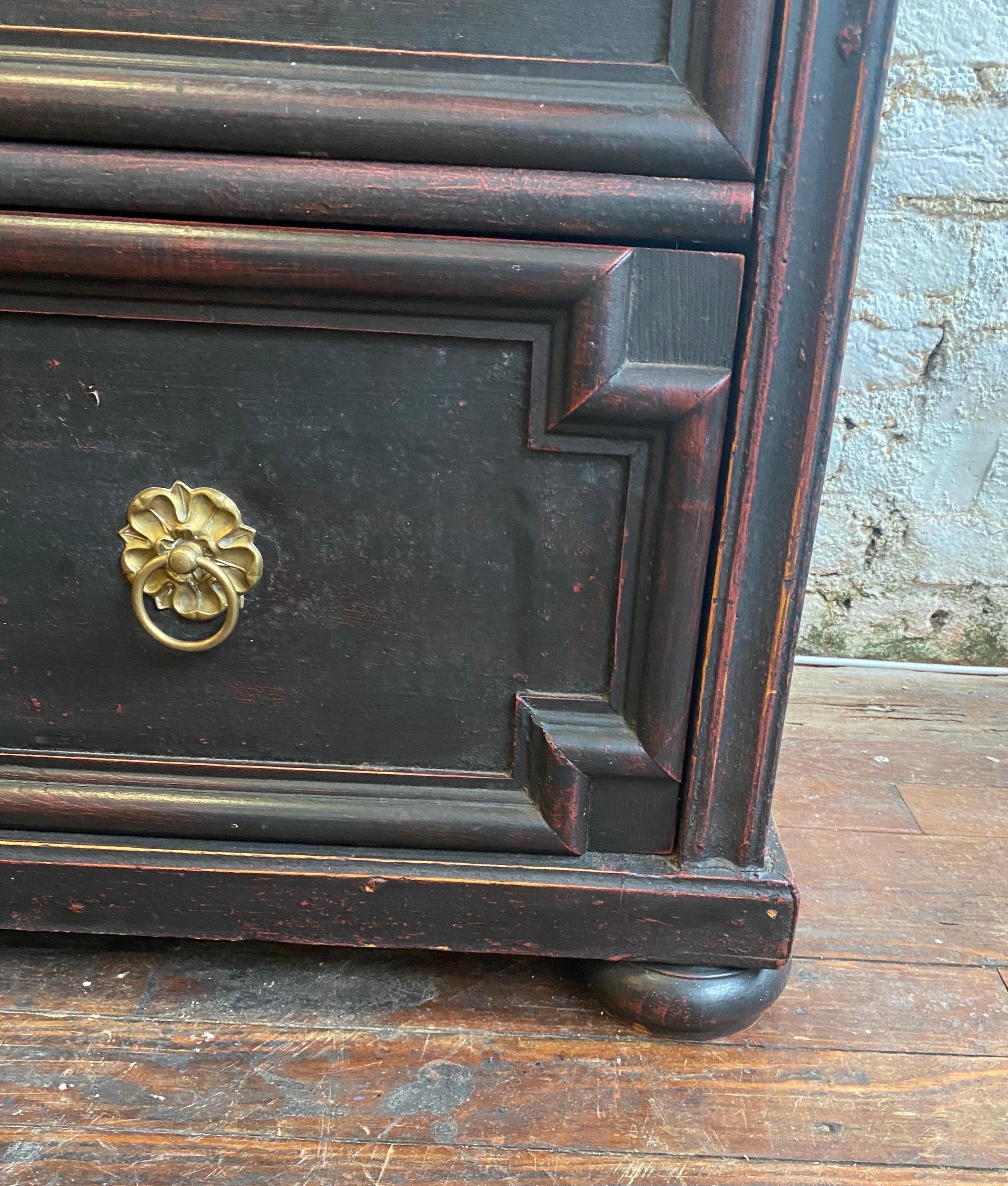 19th Century Painted Pine German Chest 2