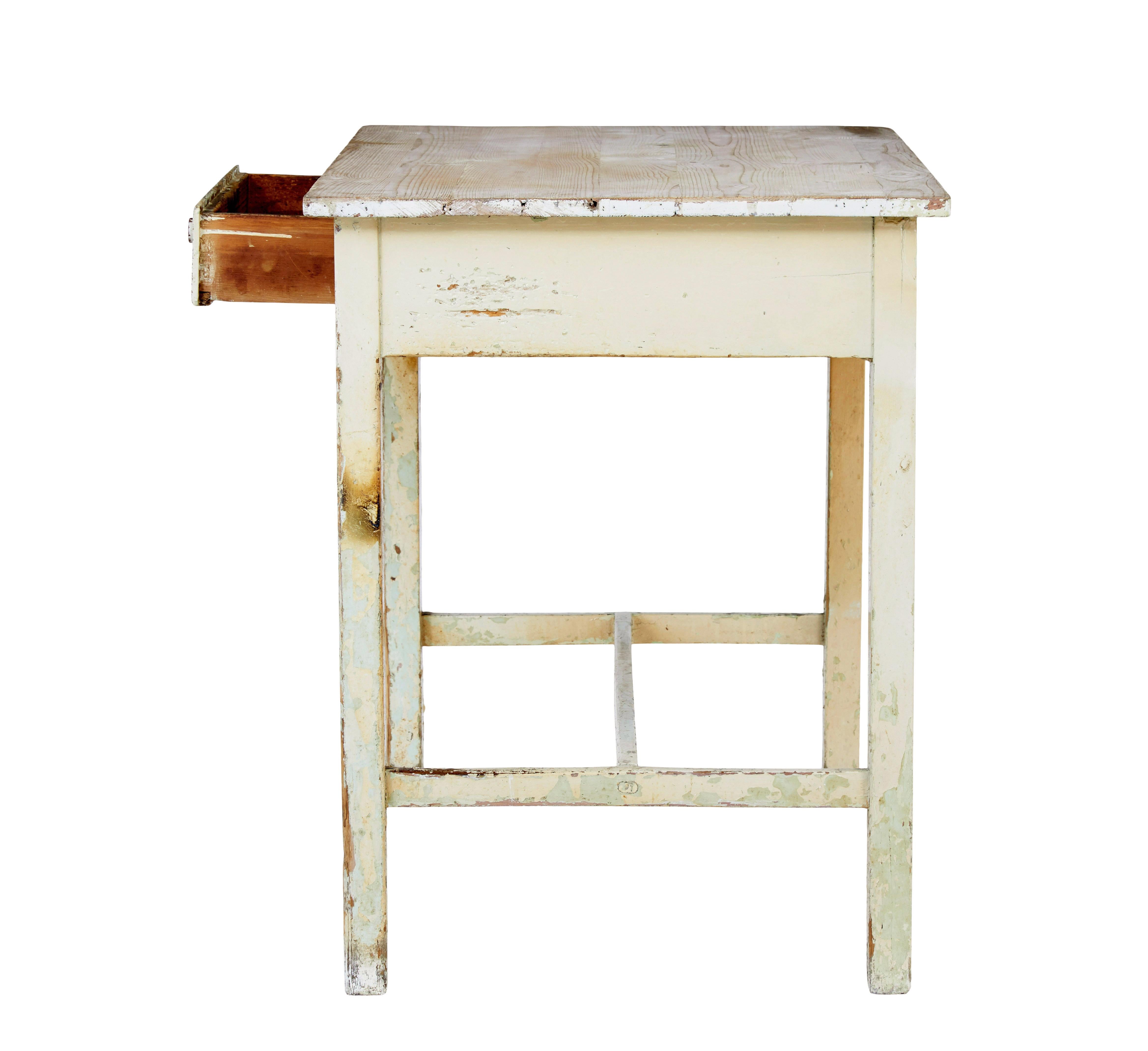 Swedish 19th Century Painted Pine Side Table For Sale