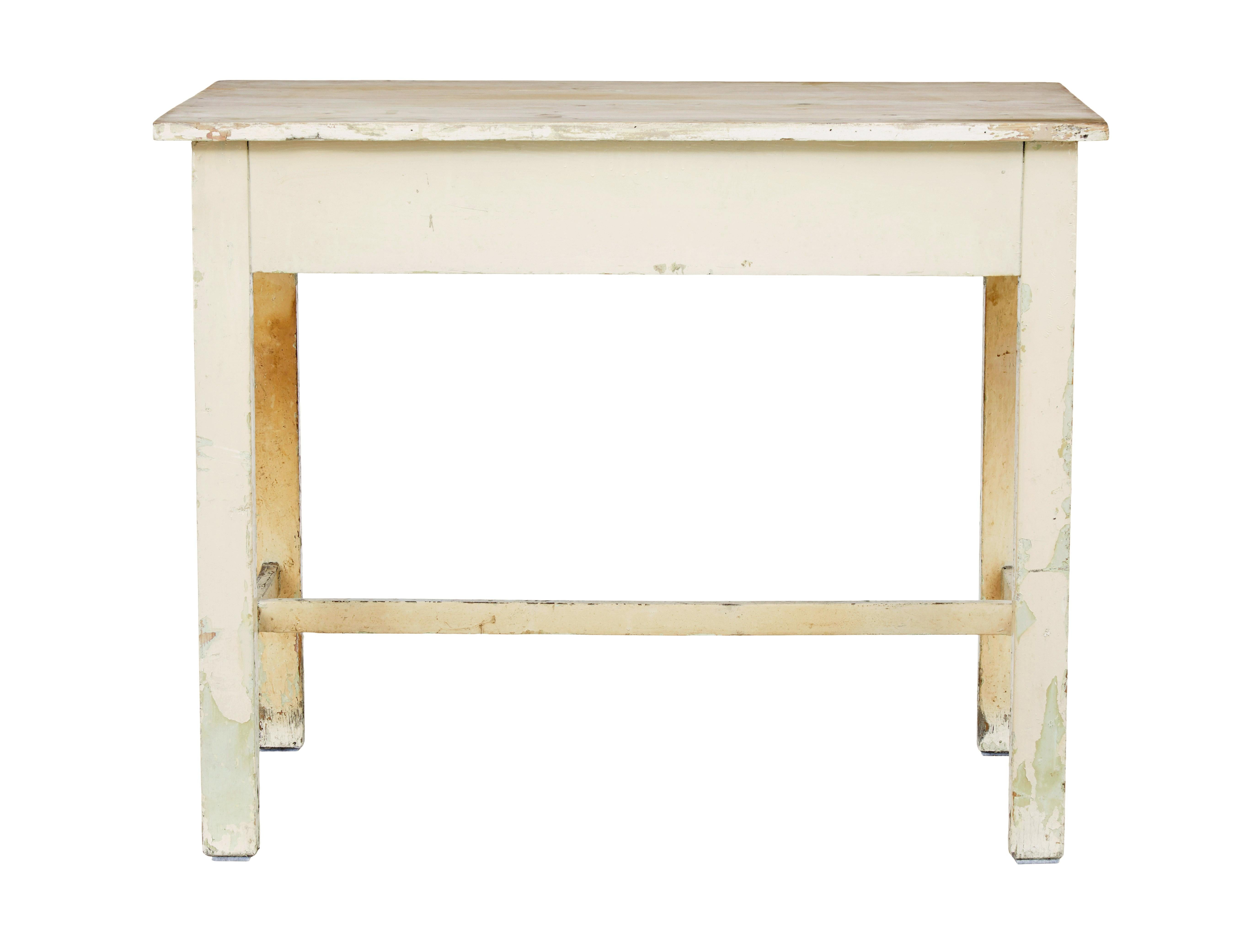 Hand-Crafted 19th Century Painted Pine Side Table For Sale