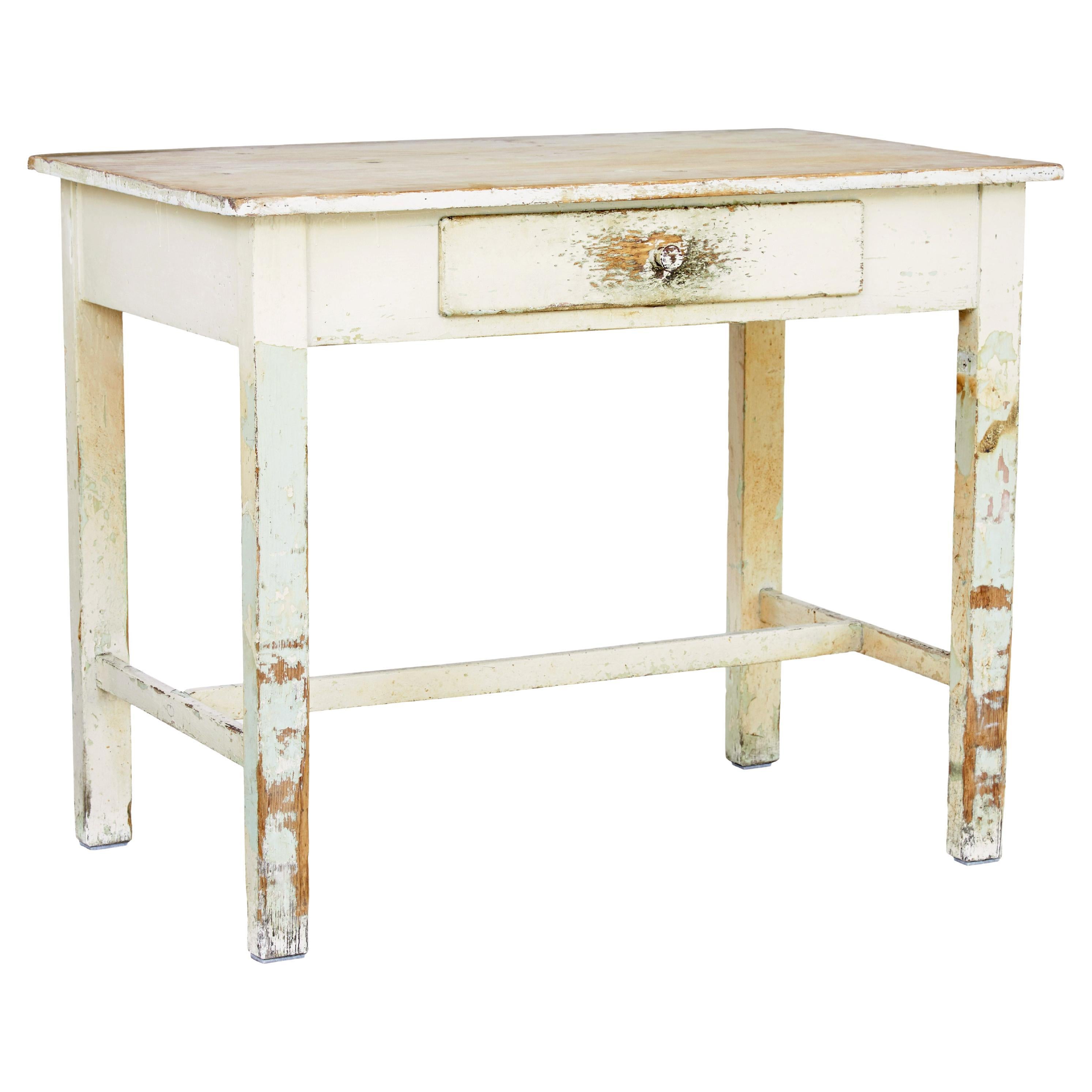 19th Century Painted Pine Side Table For Sale