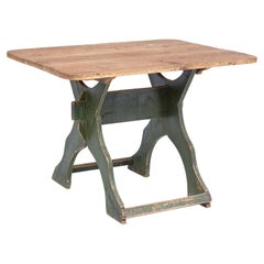 19th Century Painted Pine Swedish Trestle Table