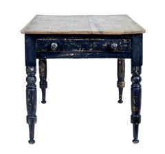 19th Century Painted Pine Victorian Country Kitchen Table