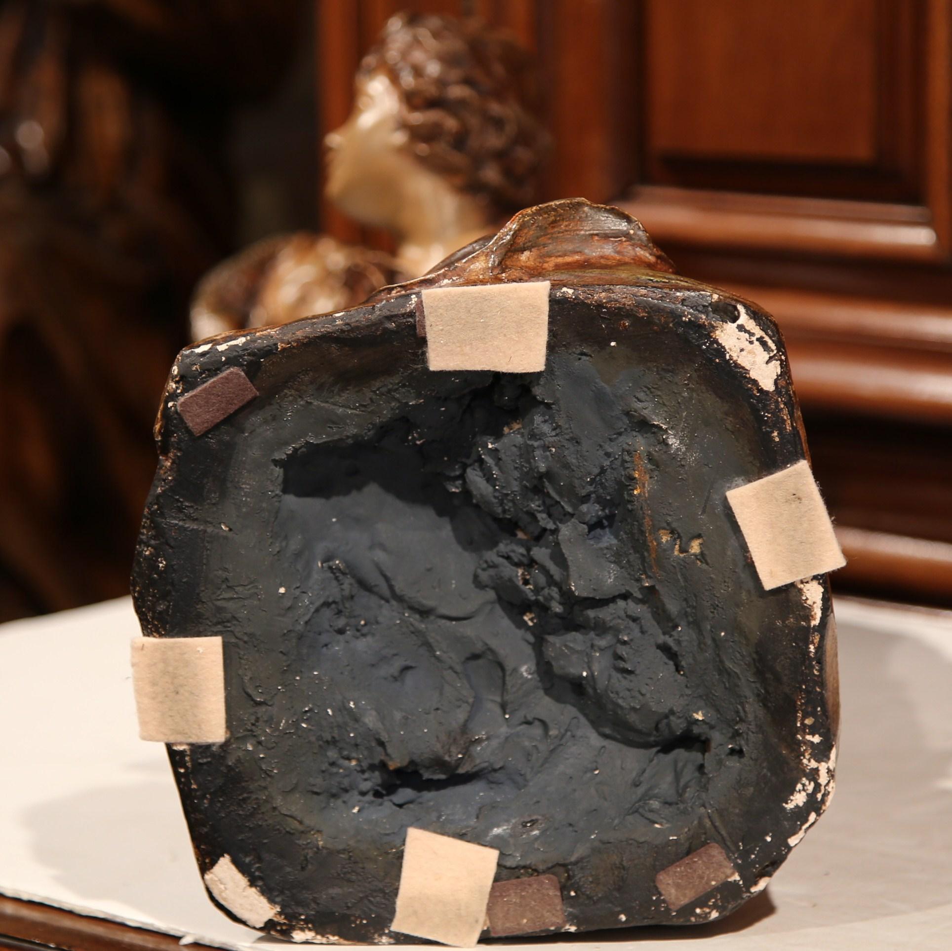 Escultura de terracota pintada y policromada del siglo XIX Firmada G. Van Vaerenbergh en venta 4