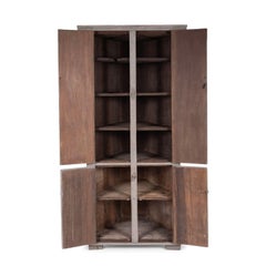 19th Century Painted Primitive Corner Cupboard