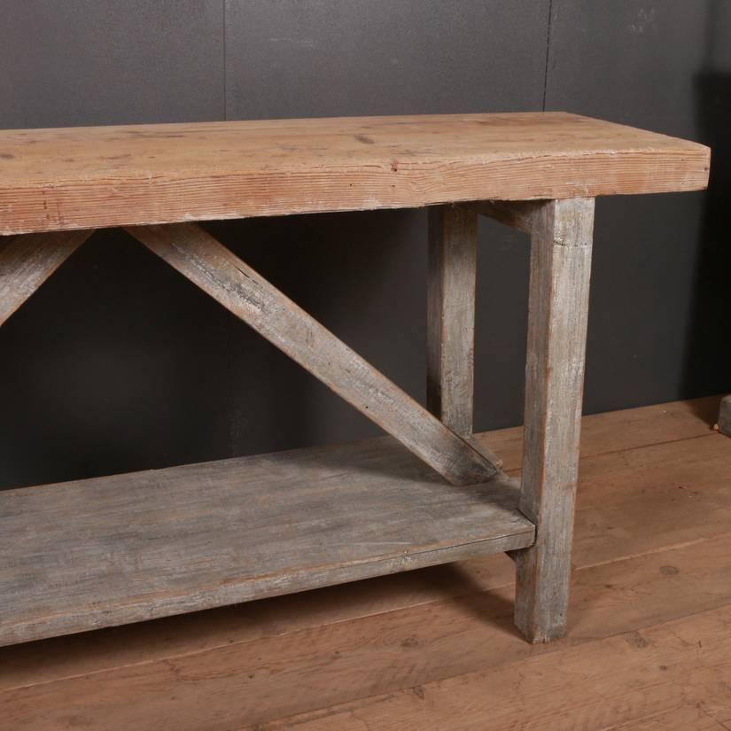 Victorian 19th Century Painted Primitive Serving Table