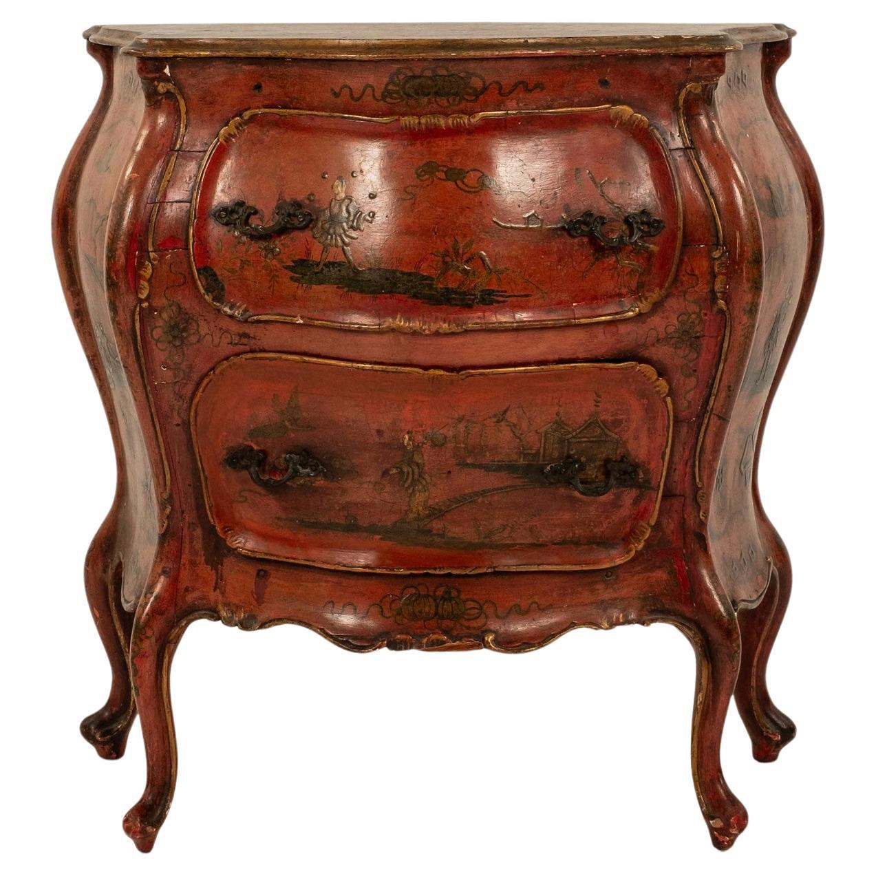 19th Century Painted Rococo Style Chinoiserie Chest