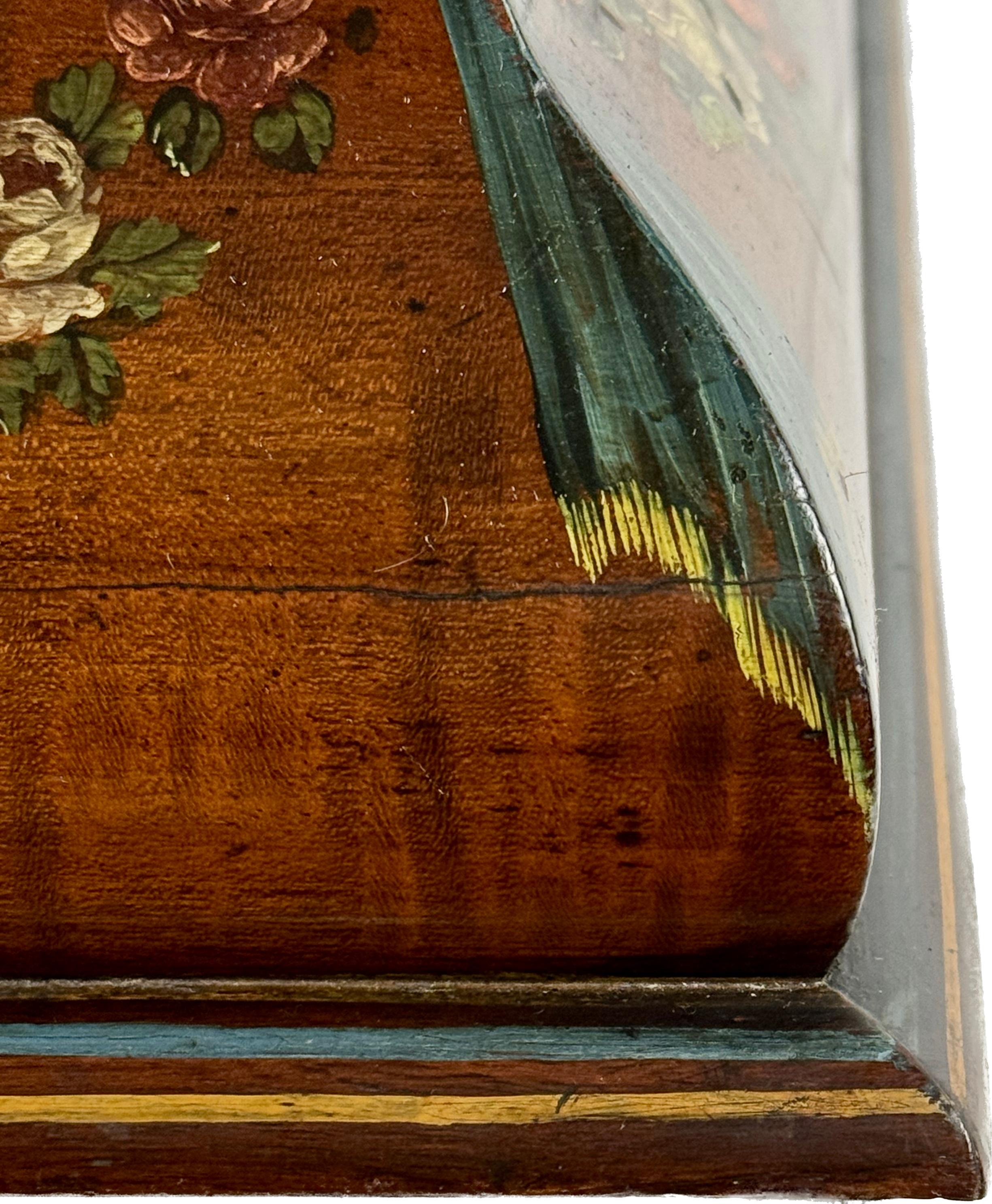 19th Century Painted Satinwood Dresser Box For Sale 2