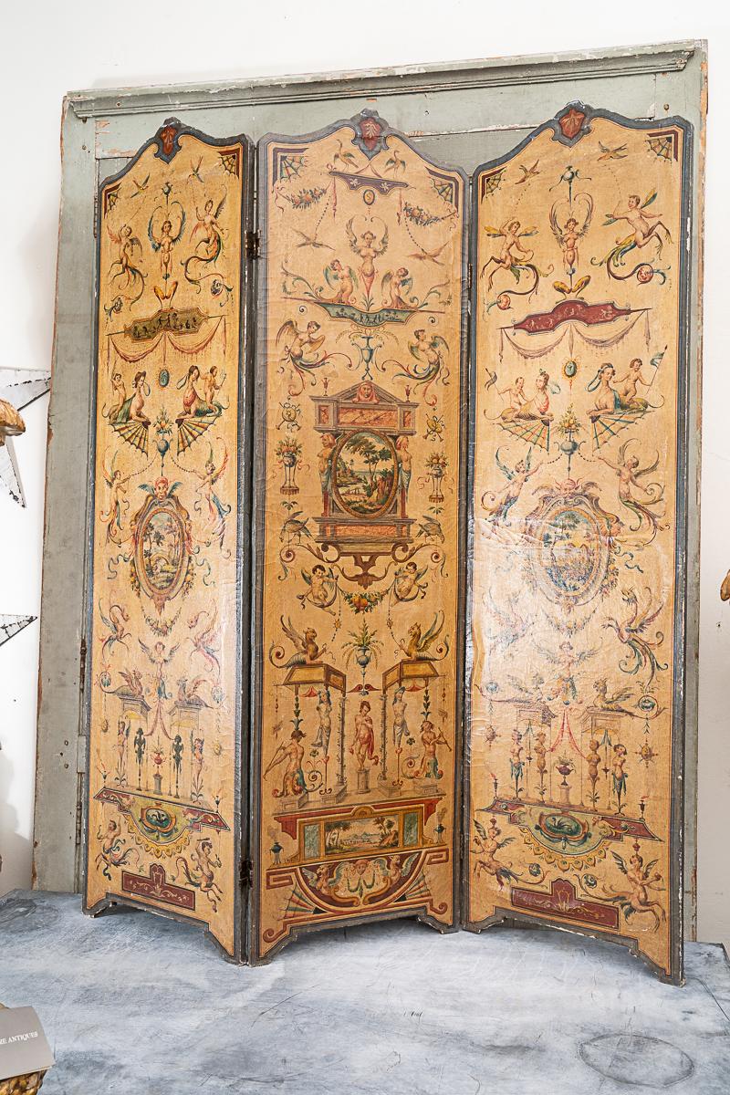 Directoire 19th Century Painted Screen