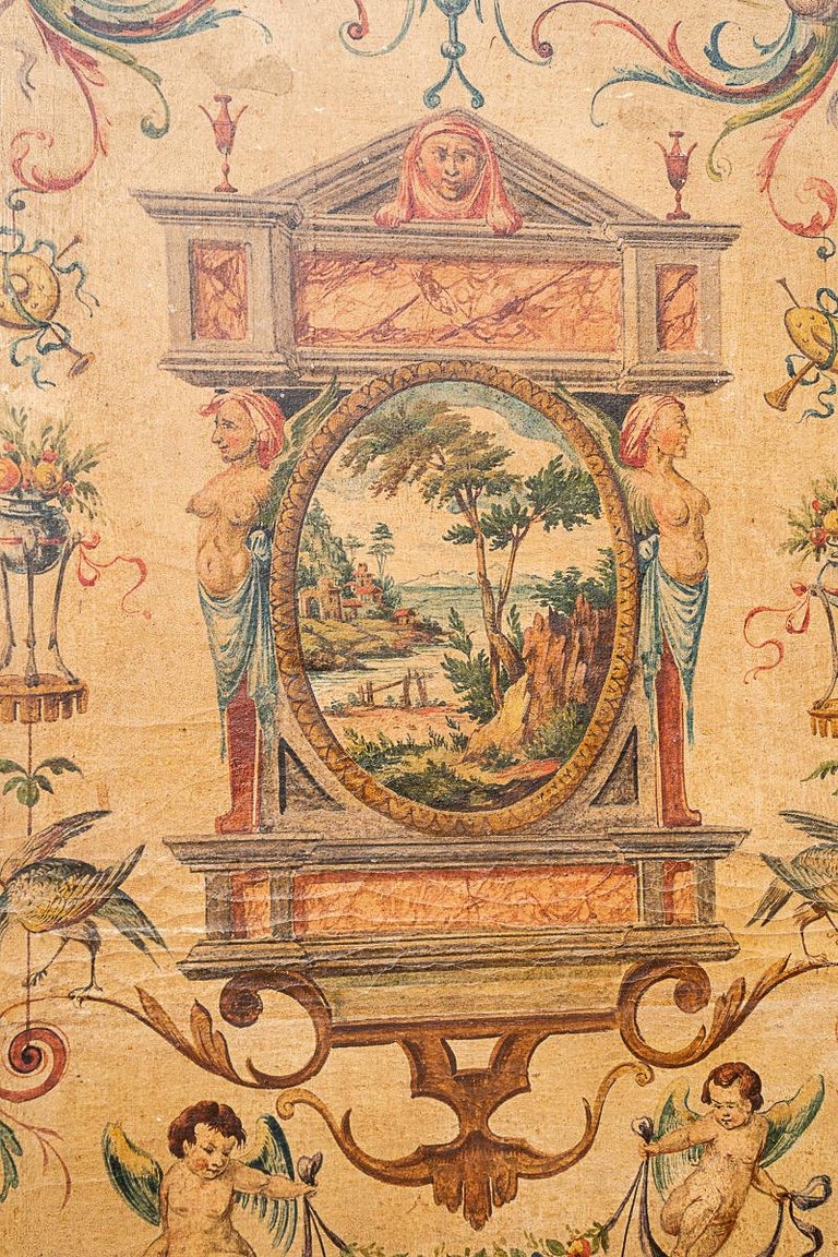 French 19th Century Painted Screen For Sale