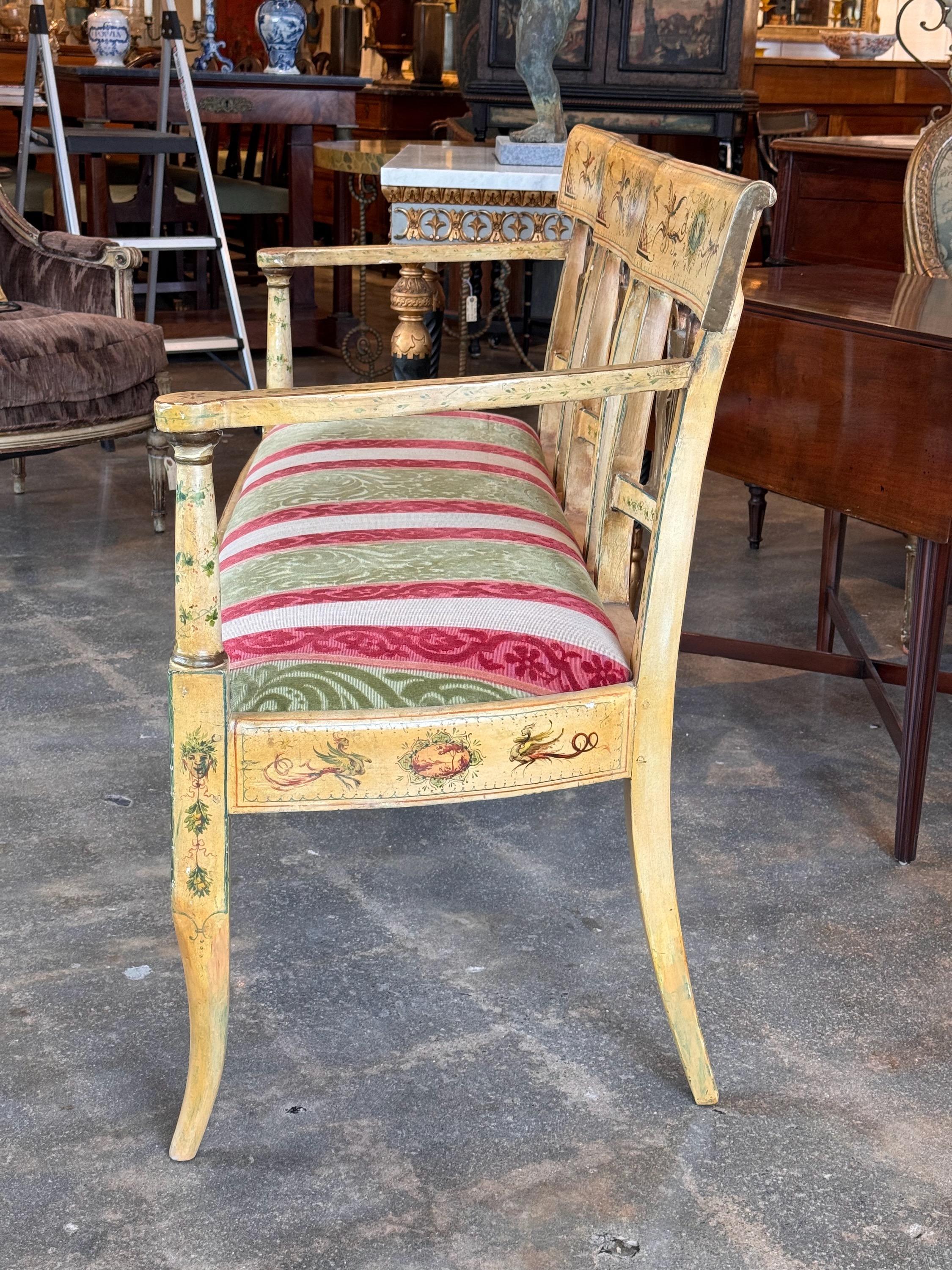 Italian 19th Century Painted Settee For Sale