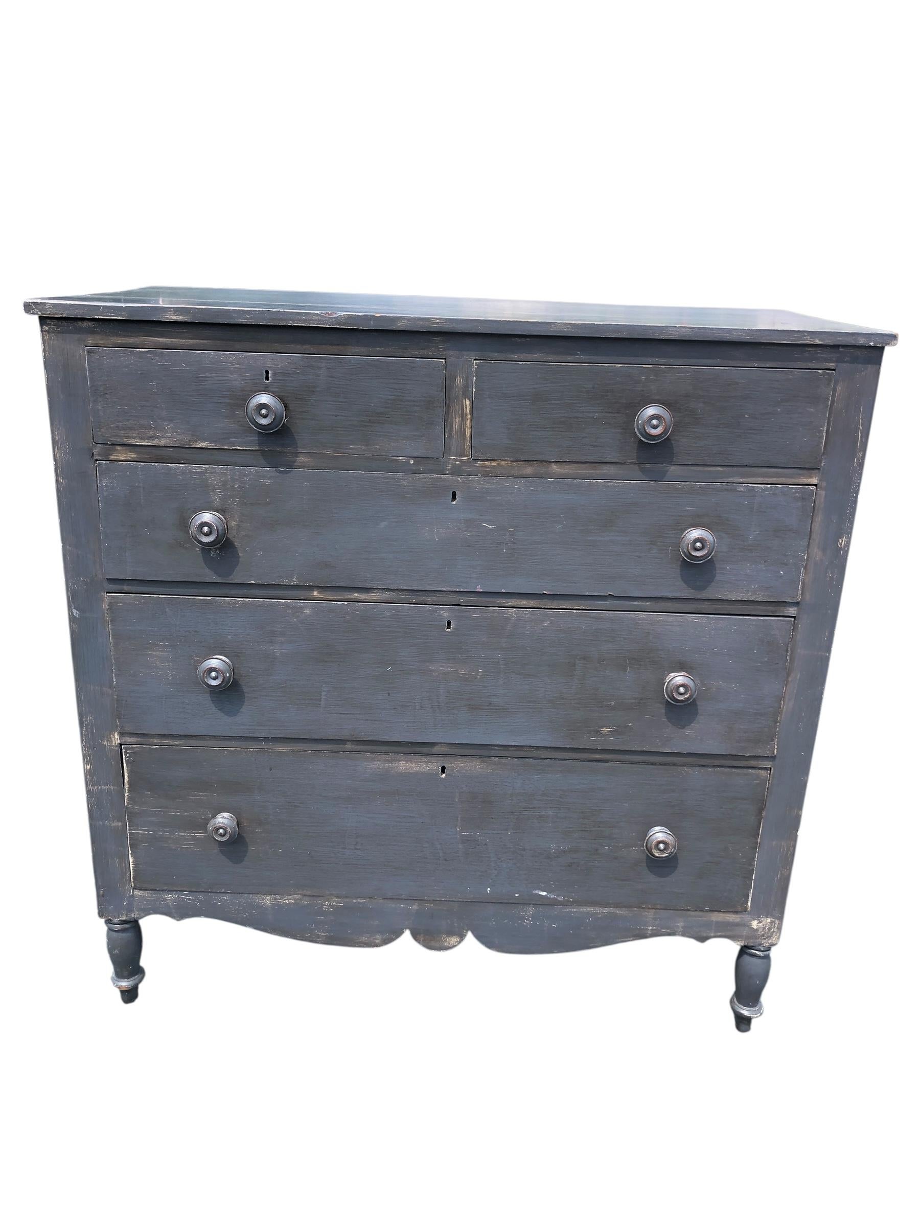 19th Century Painted Sheraton Chest For Sale 5
