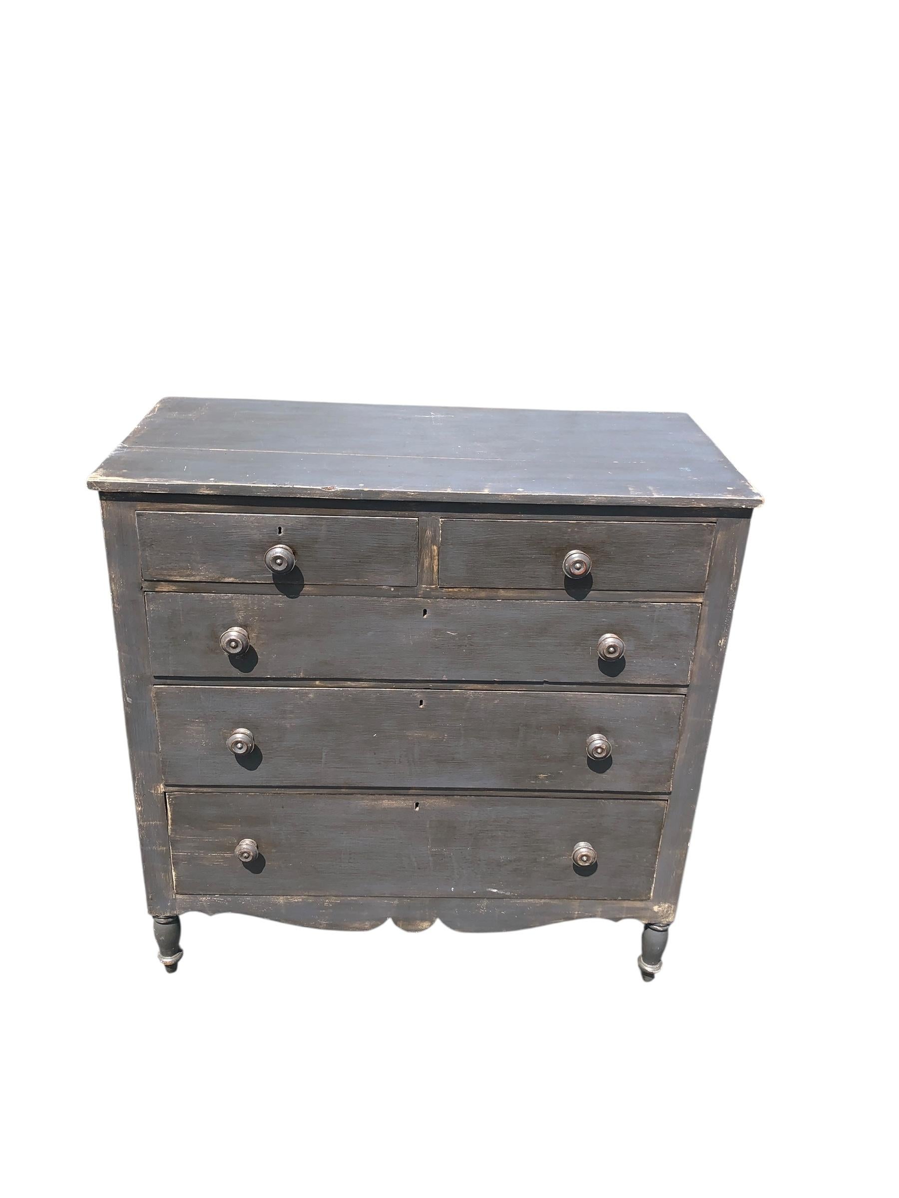 American 19th Century Painted Sheraton Chest For Sale