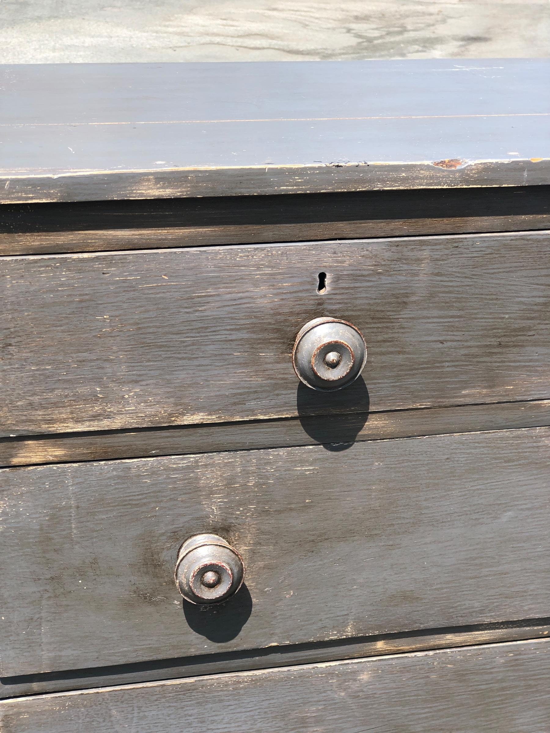Pine 19th Century Painted Sheraton Chest For Sale