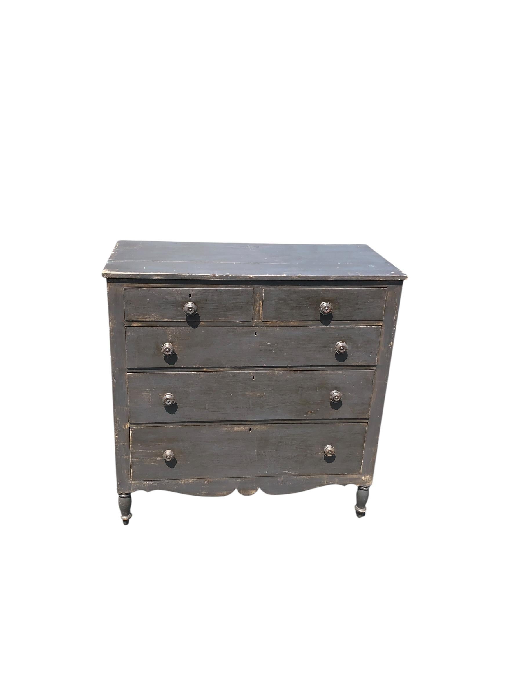 19th Century Painted Sheraton Chest For Sale 1