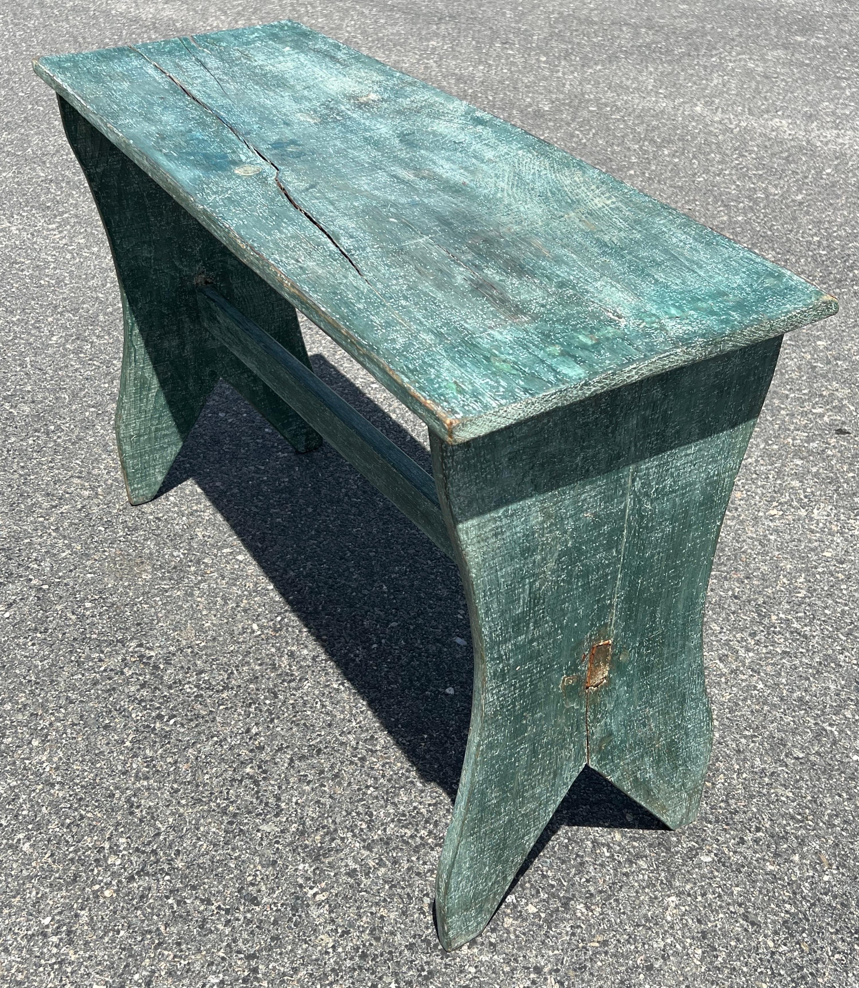 North American 19th Century Painted Side Table and/or Tall Bench For Sale