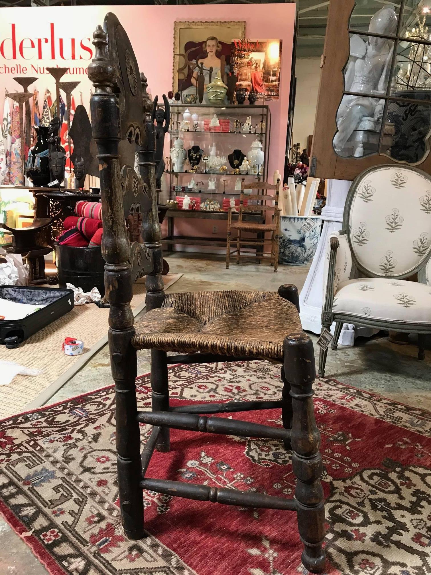 19th Century Painted Spanish Baroque Side Chairs, Set of Four For Sale 6