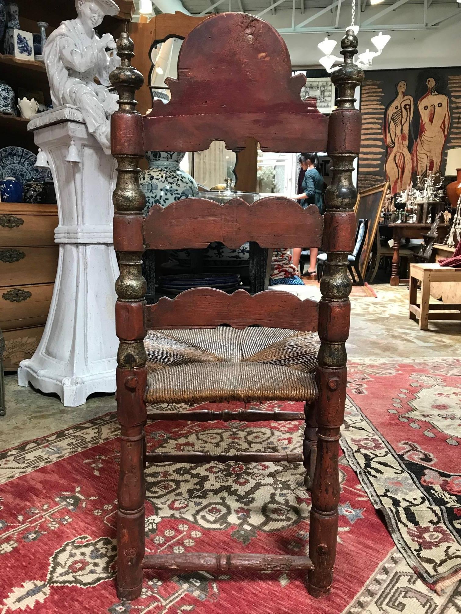 19th Century Painted Spanish Baroque Side Chairs, Set of Four For Sale 11