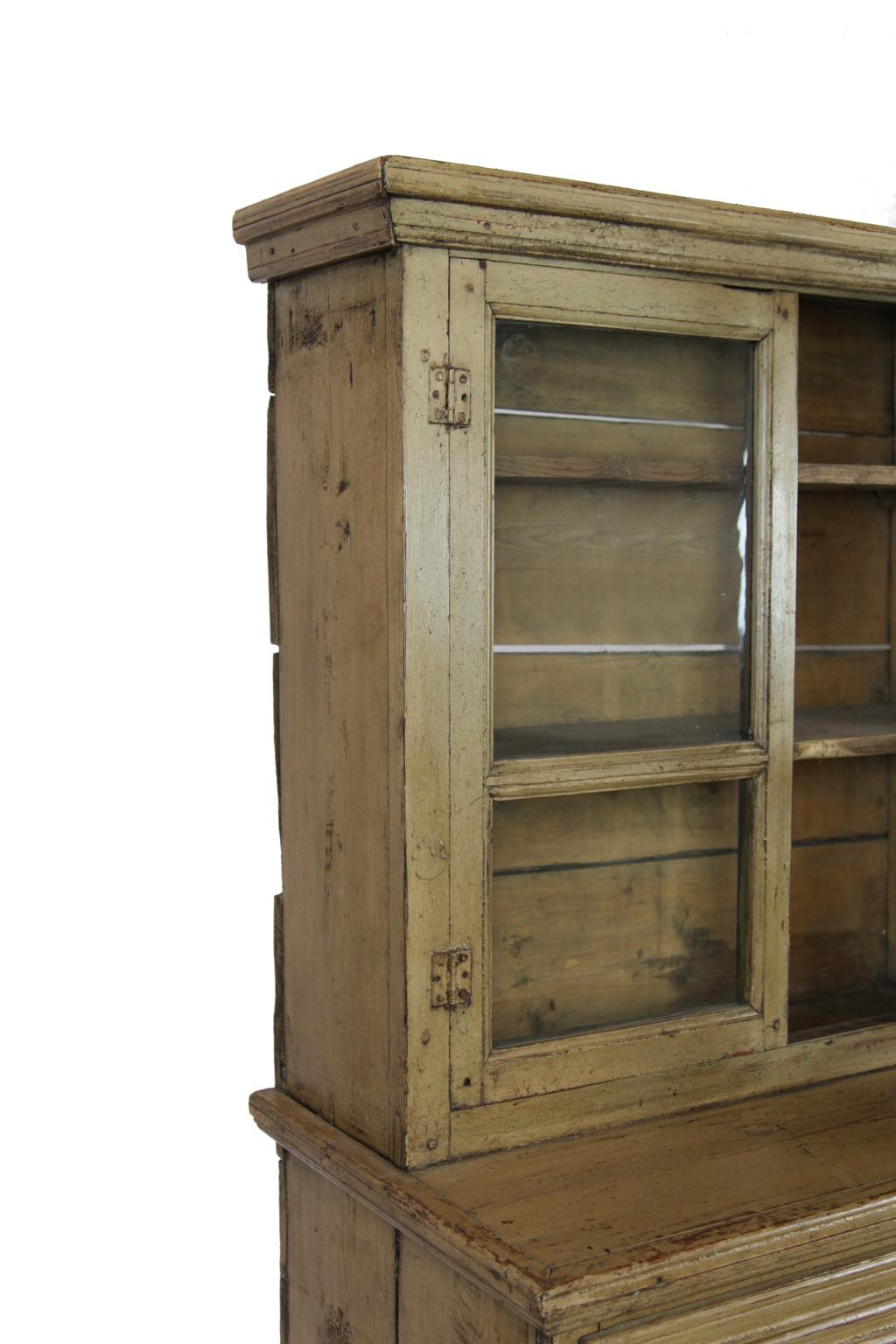 19th Century Painted Step Back Cupboard 7