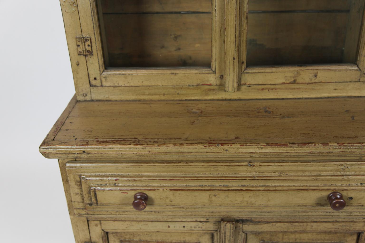 19th Century Painted Step Back Cupboard 9