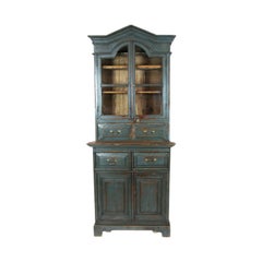 19th Century Painted Step Back Cupboard