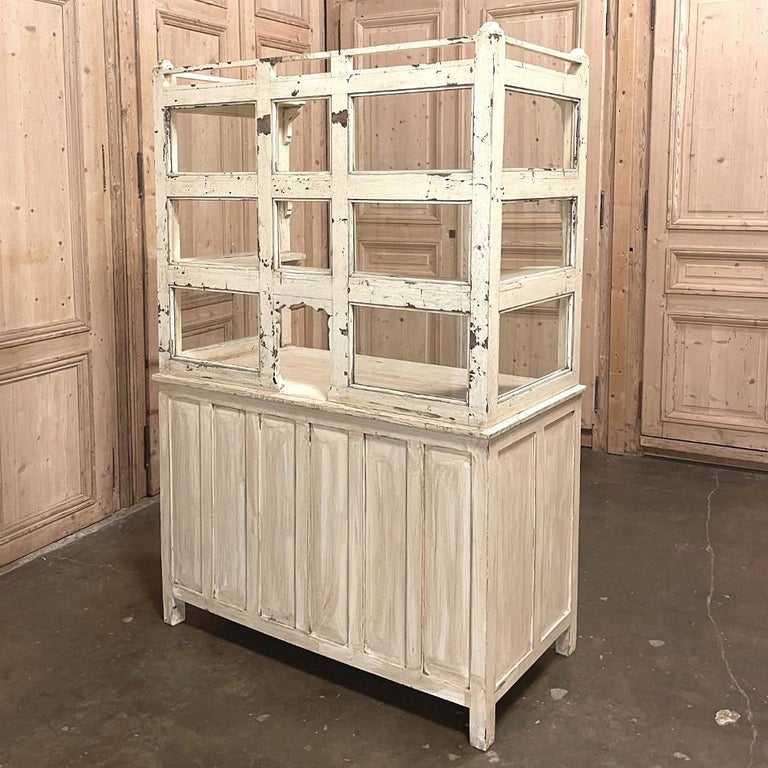 French 19th Century Painted Store Counter ~ Display Cabinet For Sale