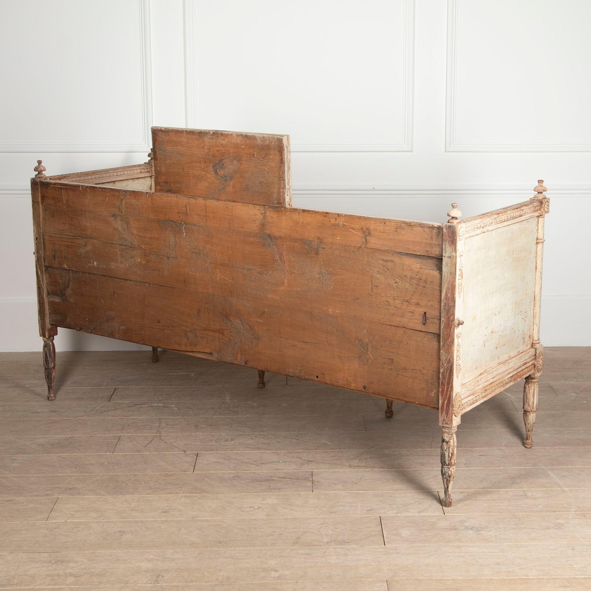 Empire 19th Century Painted Swedish Bench For Sale