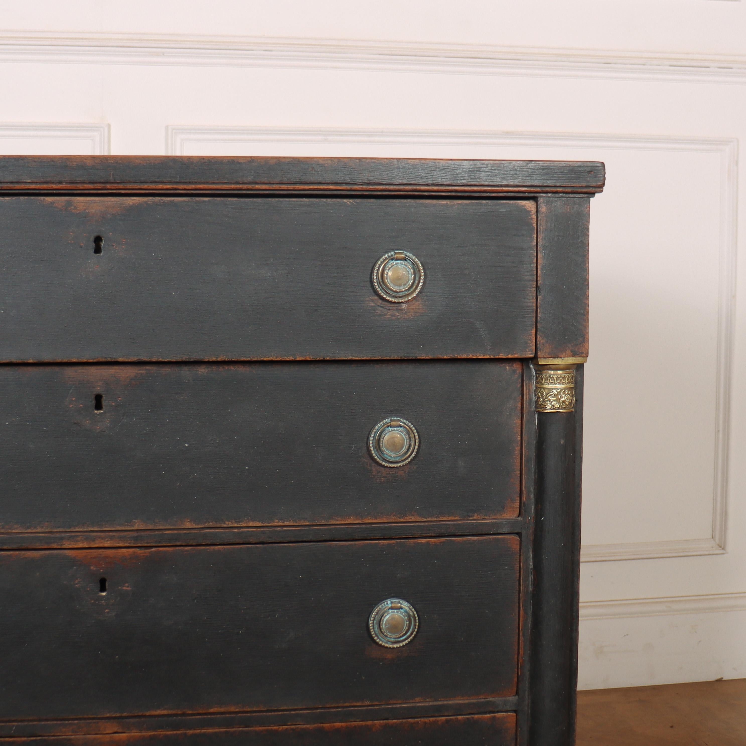 Hand-Painted 19th Century Painted Swedish Commode