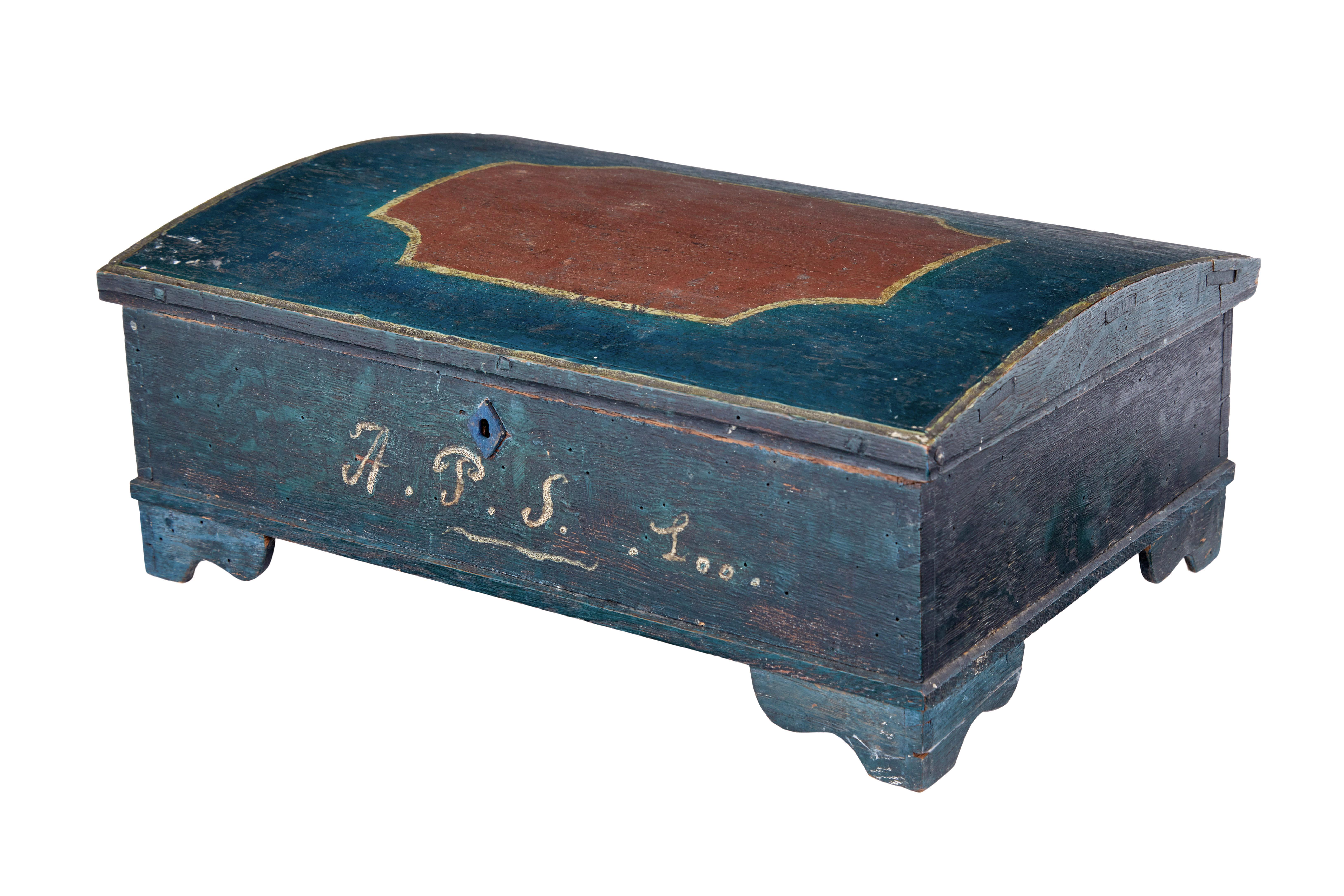 Gustavian 19th century painted Swedish desktop box For Sale