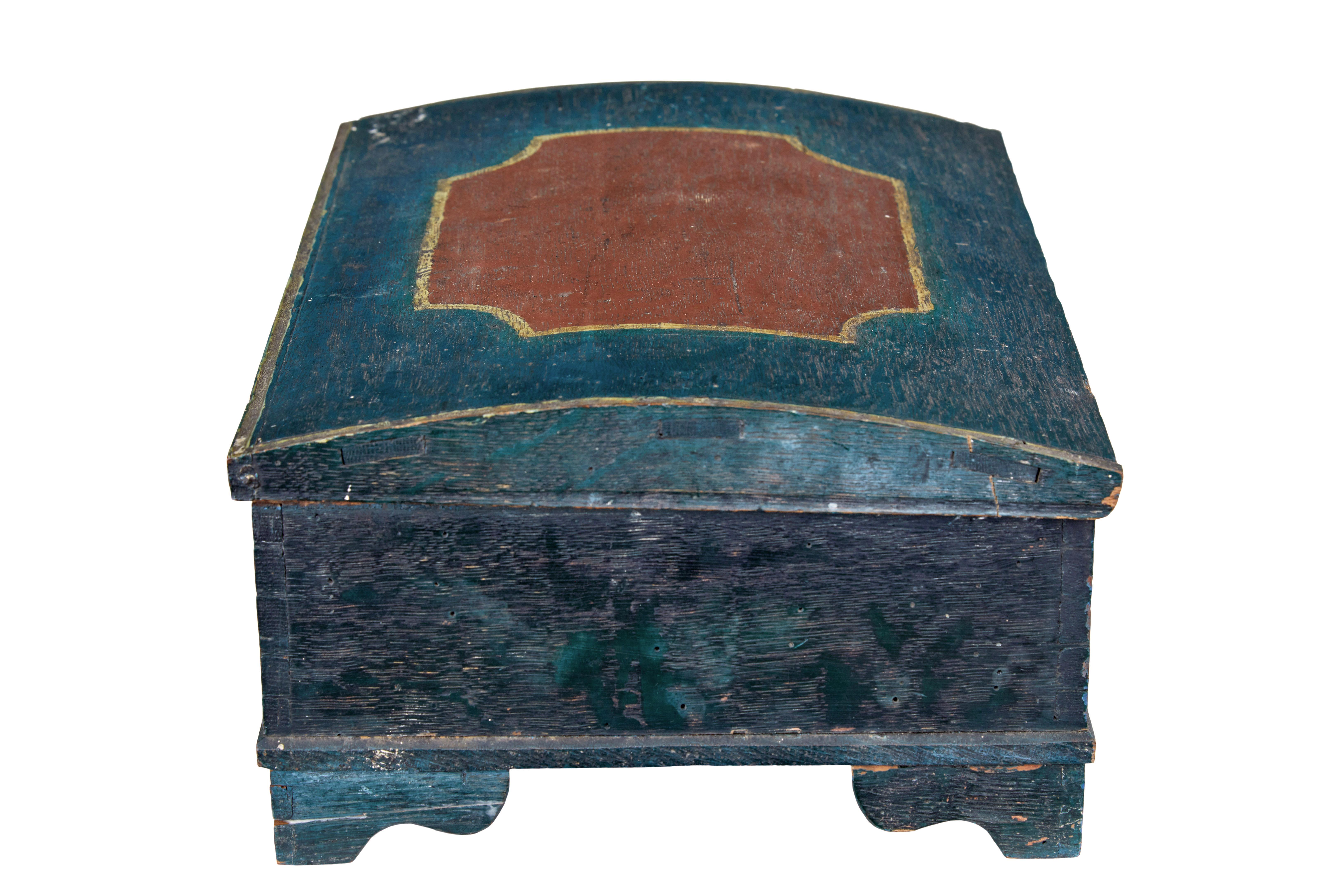 Hand-Carved 19th century painted Swedish desktop box For Sale