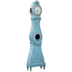 19th Century Painted Swedish Long Case Mora Clock