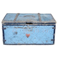 Antique 19th Century Painted Swedish Painted Pine Work Box