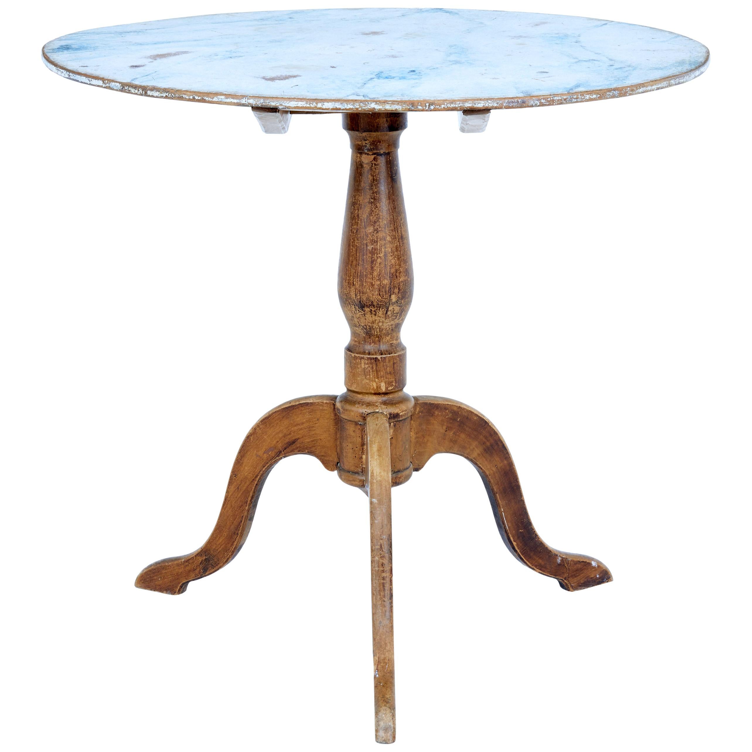 19th Century Painted Swedish Tilt-Top Occasional Table