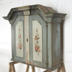 19th Century Painted Swedish Wall Cupboard