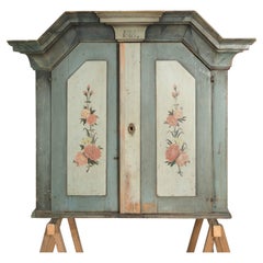 19th Century Painted Swedish Wall Cupboard