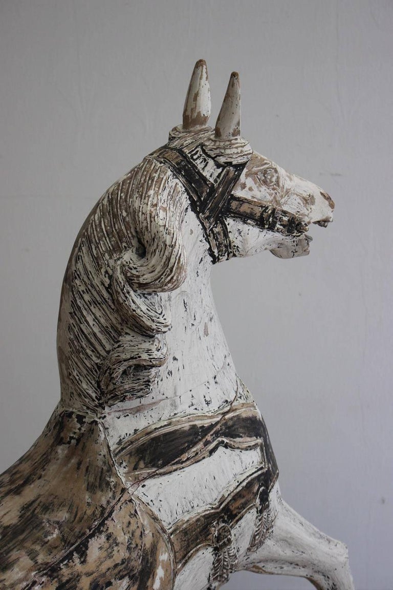 19th Century Painted Swedish Wooden Horse at 1stDibs